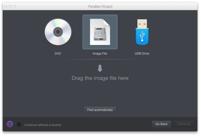 Parallels File Screen